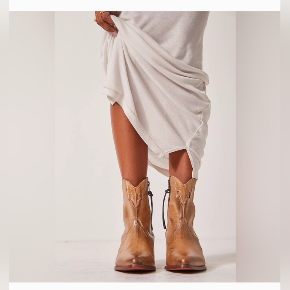 Free People Brown Leather Ankle Boots - Picture 3 of 11